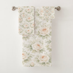 Conjunto De Toalhas Padrão Floral Nupcial