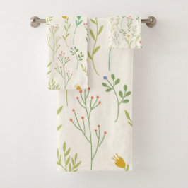 Conjunto De Toalhas Padrão Floral Primavera Floral