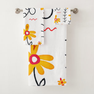 Conjunto De Toalhas Padrão Floral Whimsical
