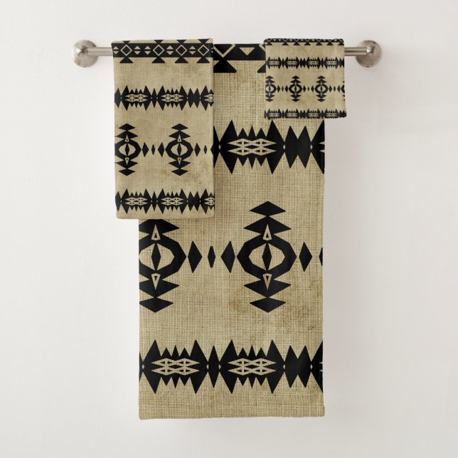 Conjunto De Toalhas Padrão Geo do Estilo Ocidental (Insitu)