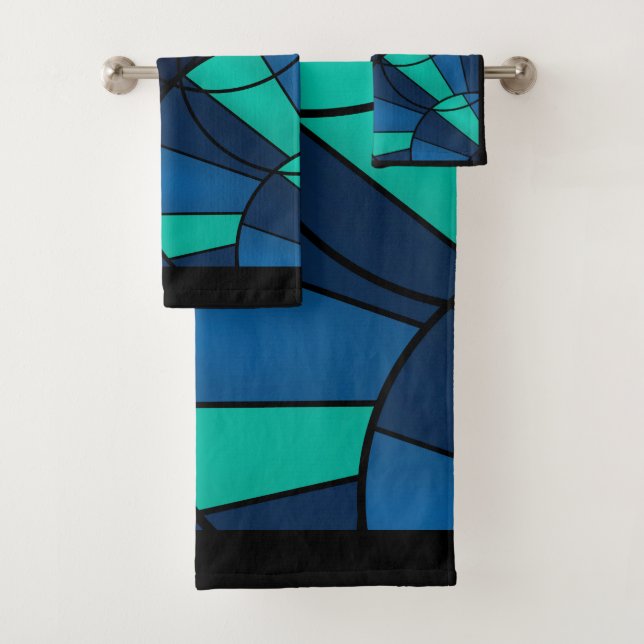 Conjunto De Toalhas padrão geométrico abstrato (Insitu)