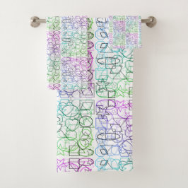 Conjunto De Toalhas Padrão Geométrico de abstrato | Tilados e filtrado