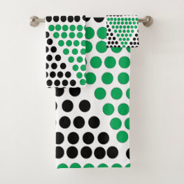 Conjunto De Toalhas Padrão Geométrico do Círculo de Triângulo Verde Pr