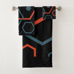 Conjunto De Toalhas Padrão Geométrico do Hexágono