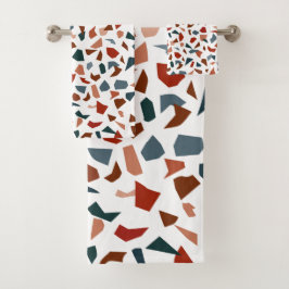 Conjunto De Toalhas Padrão Geométrico do Monograma Moderno