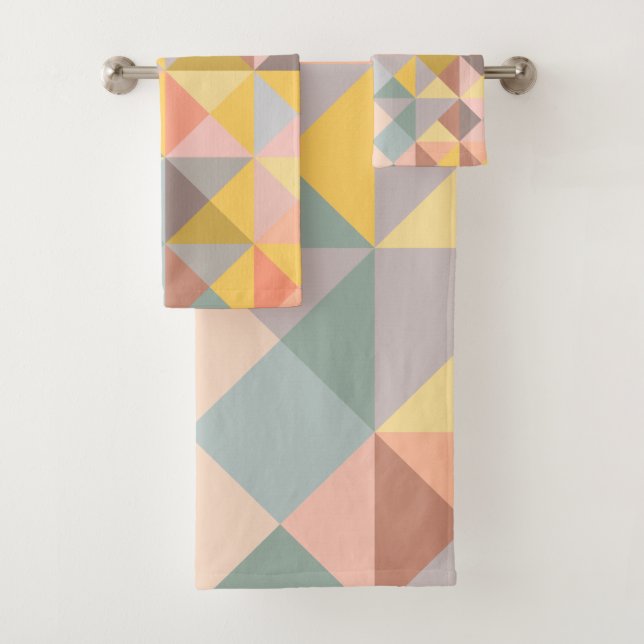 Conjunto De Toalhas Padrão Geométrico do na moda no outono da Terra (Insitu)