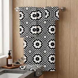 Conjunto De Toalhas Padrão Geométrico Moderno dos Motifs Marroquinos
