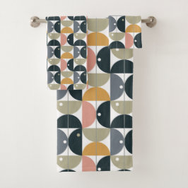 Conjunto De Toalhas Padrão Geométrico Moderno Natural Escandinavo