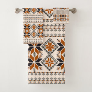 Conjunto De Toalhas Padrão geométrico tribal