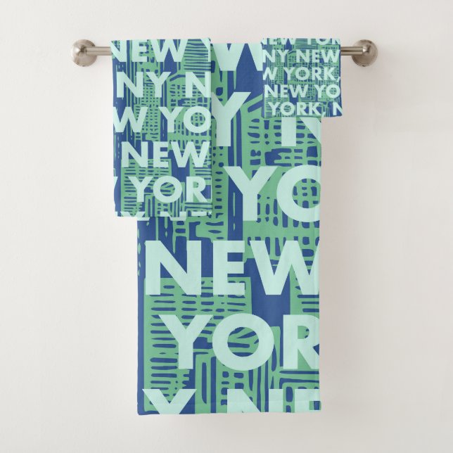 Conjunto De Toalhas Padrão Gráfico NY NOVA YORK (Insitu)