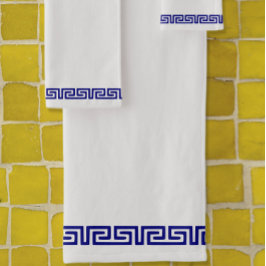 Conjunto De Toalhas Padrão grego minimalista personalizável VI