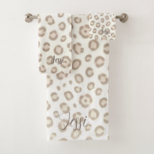 Conjunto De Toalhas Padrão Luxuoso de Animal Macio Impressão de Anim