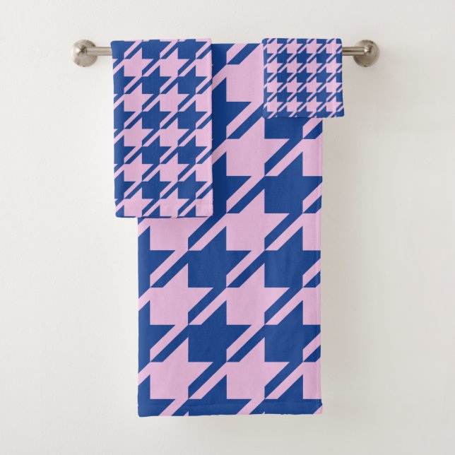 Conjunto De Toalhas Padrão misto azul-rosa-som (Insitu)