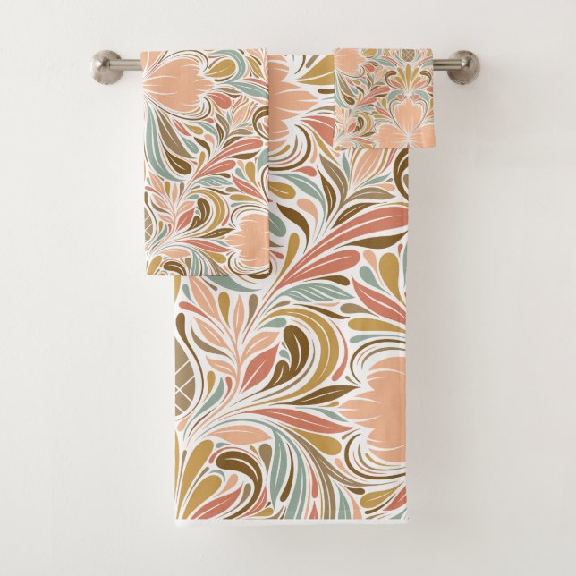 Conjunto De Toalhas Padrão Moderno Boho Nouveau (Insitu)