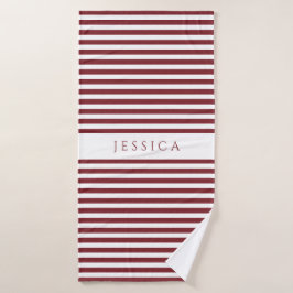 Conjunto De Toalhas Padrão Moderno de Stripes de Borgonha