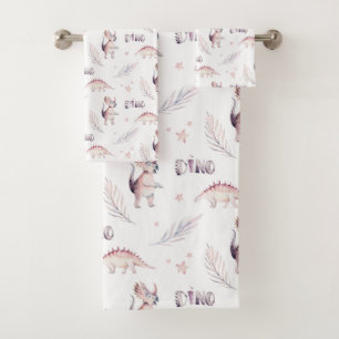 Conjunto De Toalhas Padrão Moderno Dino Dinossauro