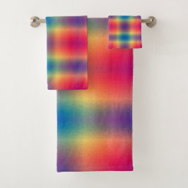 Conjunto De Toalhas Padrão multicolorido brilhante moderno