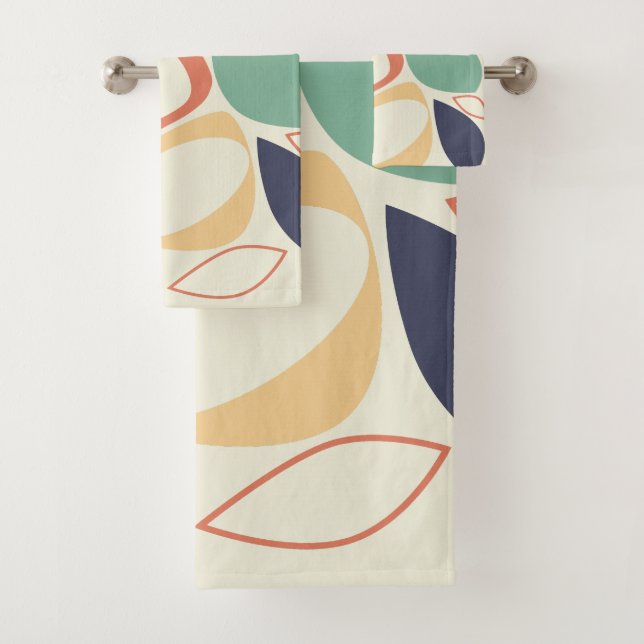 Conjunto De Toalhas Padrão Na moda de Abstrato Azul Laranja Moderno (Insitu)