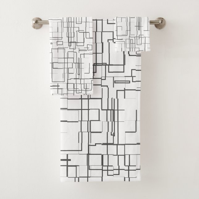 Conjunto De Toalhas Padrão na moda preto e branco (Insitu)