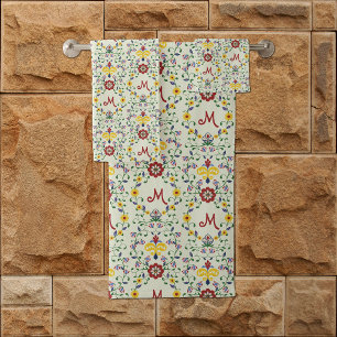 Conjunto De Toalhas Padrão nórdico do Monograma Rosemaling escandinavo