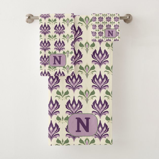 Conjunto De Toalhas Padrão Ornamental Lily Motif (Insitu)
