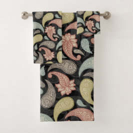 Conjunto De Toalhas Padrão Paisley 