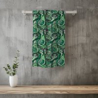 Padrão Paisley Verde e Cinza
