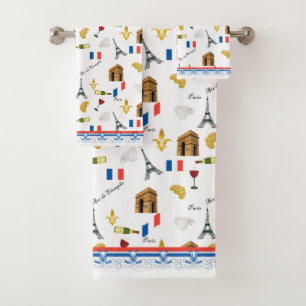 Conjunto De Toalhas Padrão parisiense