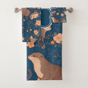 Conjunto De Toalhas Padrão Personalizado Colorido Retroativo Externo