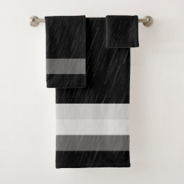 Conjunto De Toalhas Padrão preto e branco da chuva