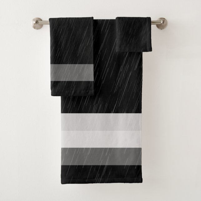 Conjunto De Toalhas Padrão Preto e Branco de Chuva (Insitu)