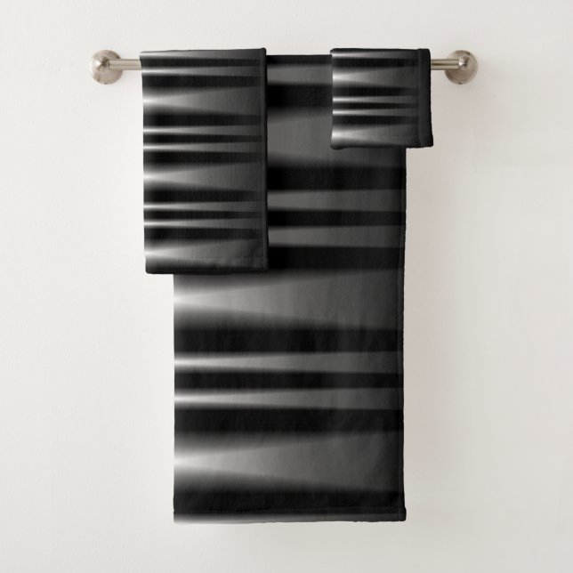 Conjunto De Toalhas Padrão Preto e Branco Moderno e Sofisticado (Insitu)