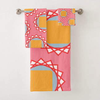 Conjunto De Toalhas Padrão Quadrado Amarelo Dourado