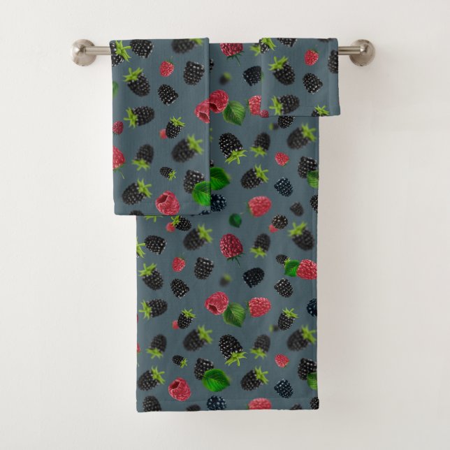 Conjunto De Toalhas Padrão Raspberry 2 (Insitu)