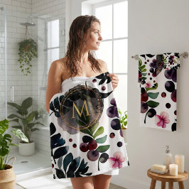 Conjunto De Toalhas Padrão reproduzível de aquarelas das flores bonita