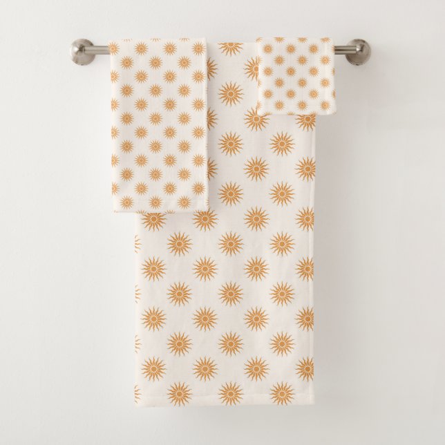 Conjunto De Toalhas Padrão Retro Moderno de Meados do Século  (Insitu)