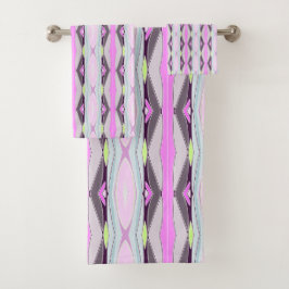 Conjunto De Toalhas Padrão Rosa Único