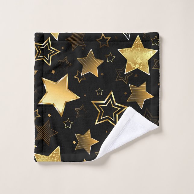 Conjunto De Toalhas Padrão sem costura com estrelas de Ouro (Pano de lavar)