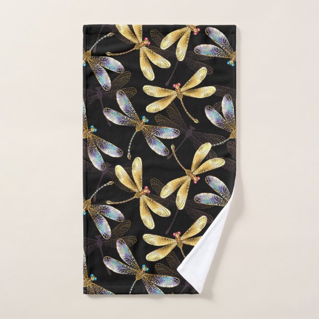 Conjunto De Toalhas Padrão sem costura com Ouros (Toalha de mão)
