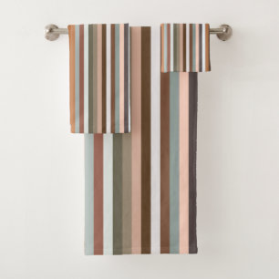 Conjunto De Toalhas Padrão striptep multicolorido