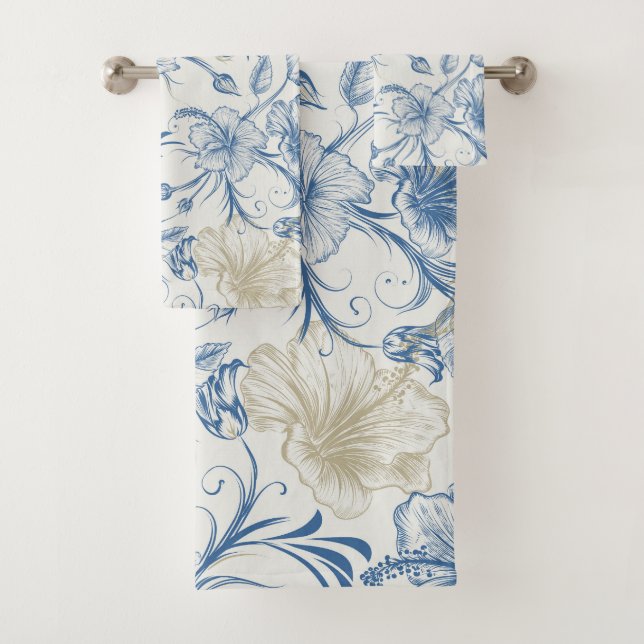 Conjunto De Toalhas Padrão Toile-De-Jouy (Insitu)