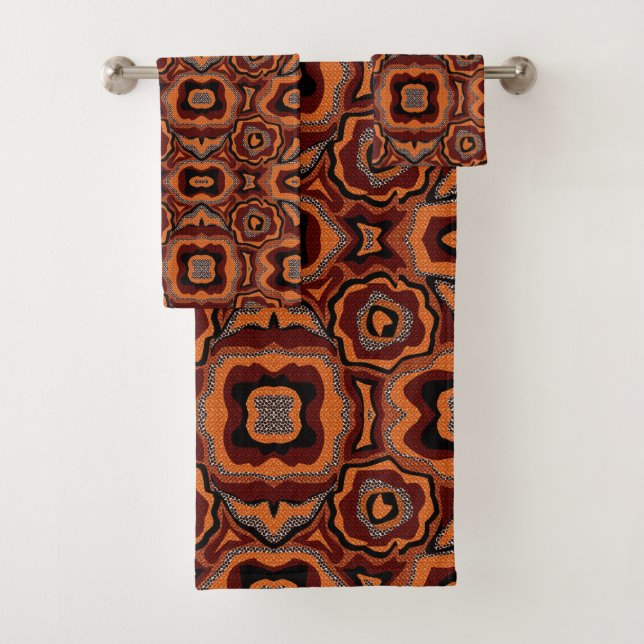 Conjunto De Toalhas Padrão tribal africano brilhante. (Insitu)