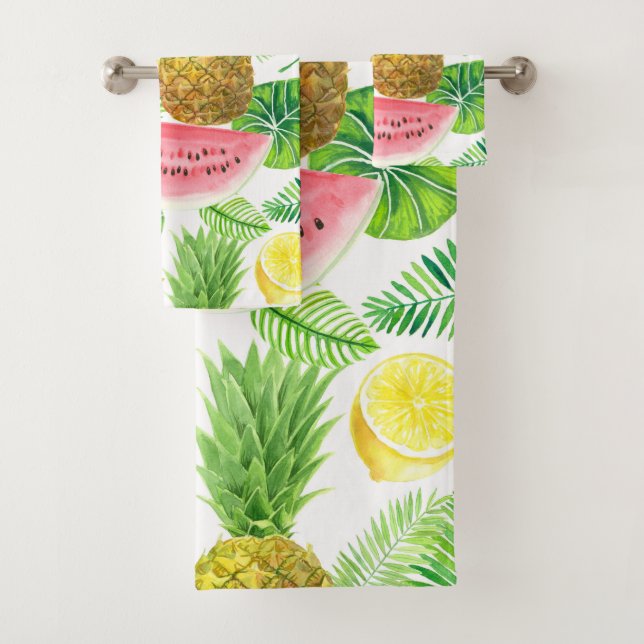 Conjunto De Toalhas Padrão tropical (Insitu)