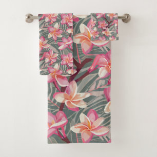 Conjunto De Toalhas Padrão tropical de Aloha impressão do Havaí