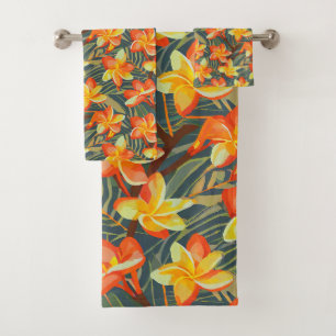 Conjunto De Toalhas Padrão tropical de Aloha impressão do Havaí