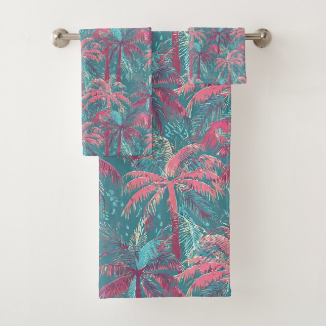 Conjunto De Toalhas Padrão tropical de Aloha impressão do Havaí (Insitu)