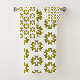 Conjunto De Toalhas Padrão Verde-Oliva