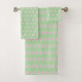 Conjunto De Toalhas Padrão Verde Pálido Moderno Elegante e Estiloso