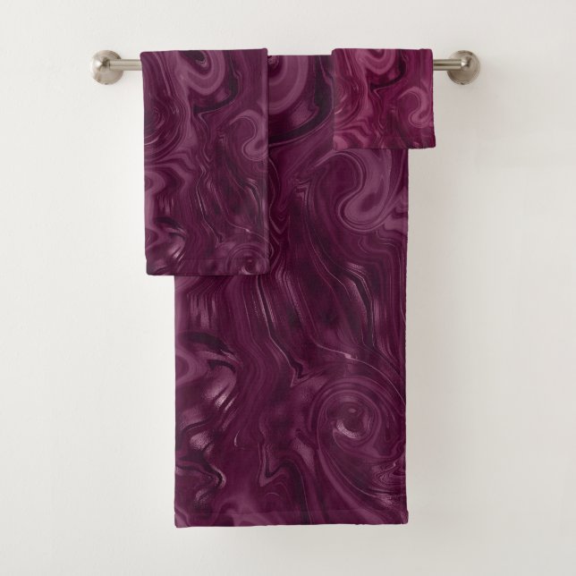 Conjunto De Toalhas Padrão Vinho de Amora  (Insitu)