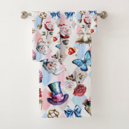 Conjunto De Toalhas Padrão Vitoriano de Aquarela do Caprichoso Mundo d